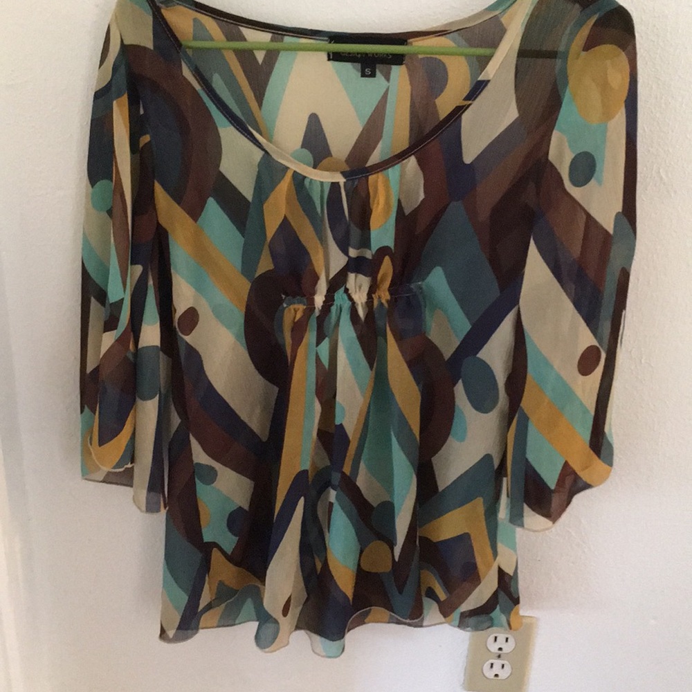 Patterned Blouse with bell sleeves